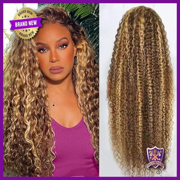 30 Inch Human Hair Lace Front Wig Glueless Deep Wave Bohemian Style